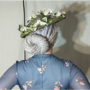 Vintage 1950s Norman Durand Original Floral Derby Style Hat